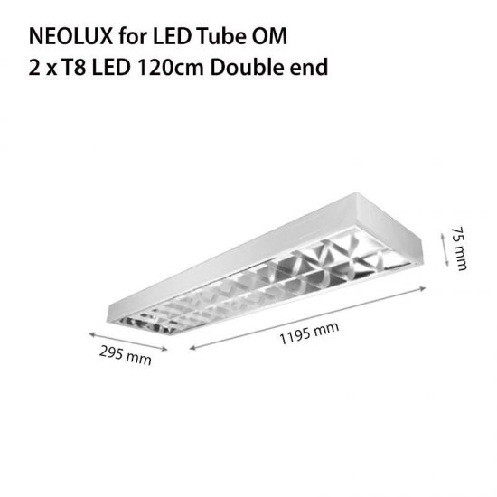Осветително тяло Neolux за двустранни LED тръби 2xТ8 120см IP20 за открит монтаж