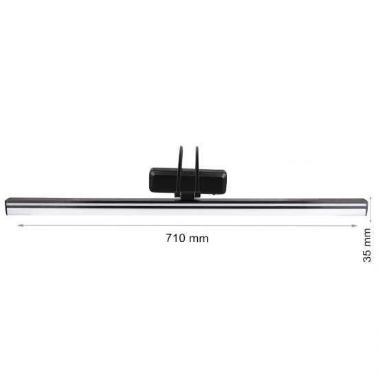 LED аплик за баня 6783 14W 4000K IP44 71см с ключ черен