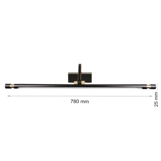 LED аплик за баня 6766 14W 4000K IP44 78м с ключ черен