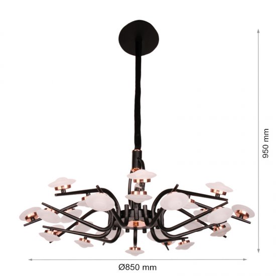 LED полилей 7011/27L 162W 4000К димируем с дистанционно управление черен