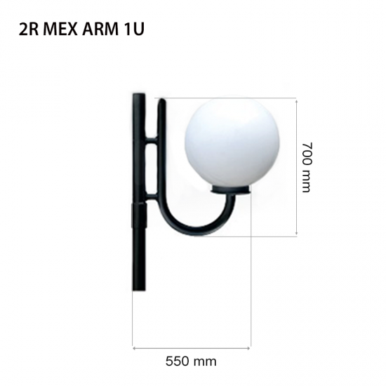 Рогатка стълб 2R MEX ARM 1U стомана черен