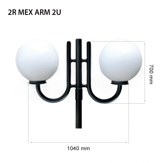 Рогатка стълб 2R MEX ARM 2U стомана черен