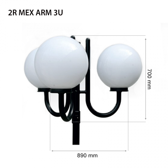 Рогатка стълб 2R MEX ARM 3U стомана черен