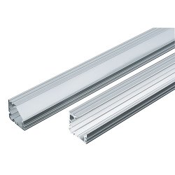 Алуминиев профил за LED лента за открит ъглов 18мм 2м с матиран разсейвател