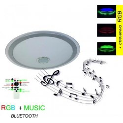 LED музикален плафон RGB 72W 3-white 5760Lm сив ринг с дистанционно управление