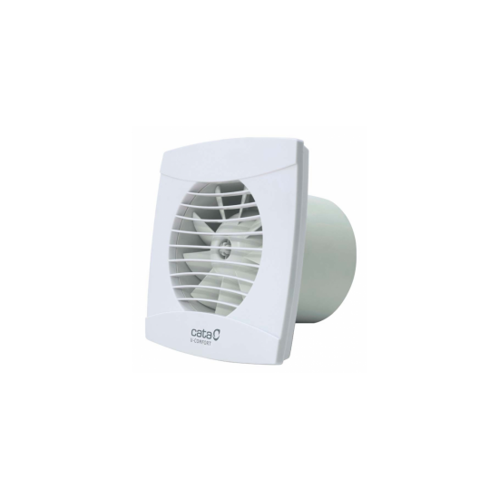 Вентилатор за баня с таймер CATA U Comfort-10 T INOX 8W Ø100мм 110м3/ч 26dB с клапа 150х150мм ултра тих сребрист