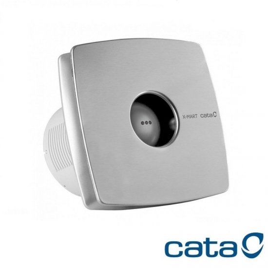 Вентилатор за баня CATA X-MART 12 INOX 20W Ø120мм 190м3/ч 40dB с клапа 170х170мм сребрист