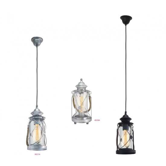 Настолна лампа COTTAGE CHIC BRADFORD 1 E27 max 60W IP20 черна + прозрачно стъкло