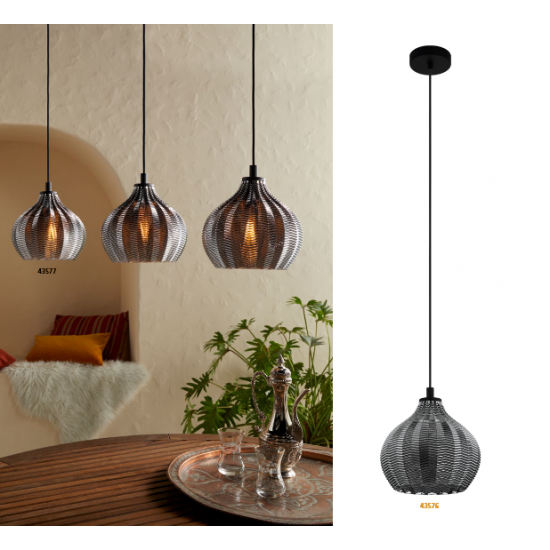 Пендел ETHNO ELEGANCE TAMALLAT 3хE27 max 3х40W IP20 черен