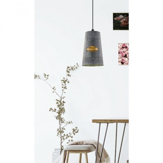 Пендел COTTAGE CHIC HONEYBOURNE E27 max 60W IP20 черено + цинк