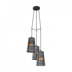 Пендел COTTAGE CHIC HONEYBOURNE 3хE27 max 3х60W IP20 черено + цинк