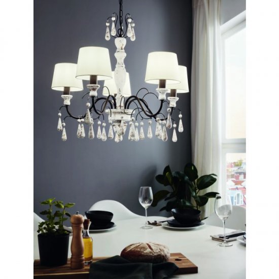 Полилей COTTAGE CHIC CHALTISHAM 1 5хE14 max 5х40W IP20 кафяво, черно и бежово