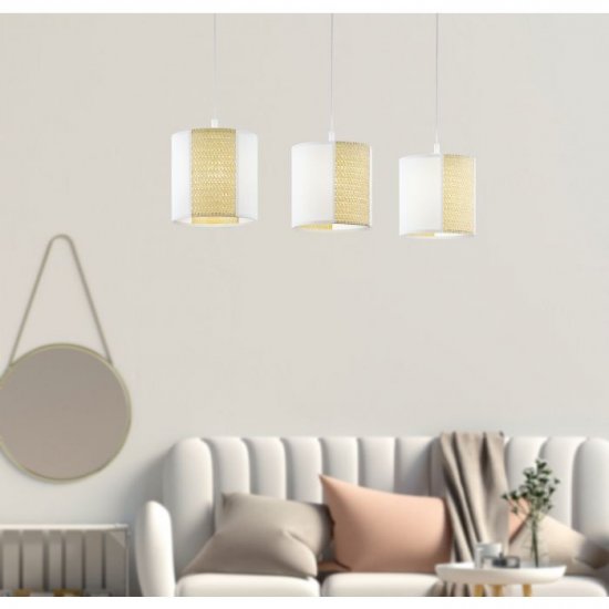 Пендел COTTAGE CHIC ARNHEM 3хE27 max 3х40W IP20 бяло + кафяво