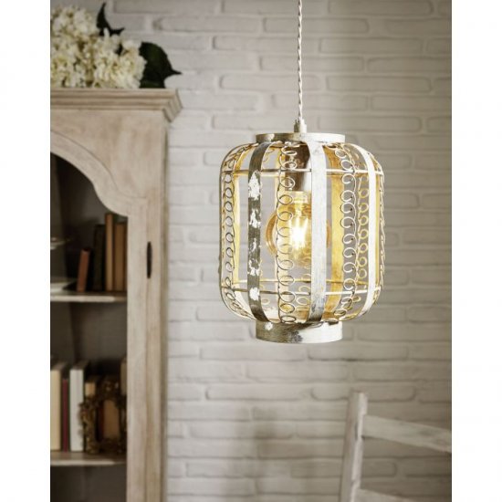 Пендел COTTAGE CHIC HAGLEY E27 max 60W IP20 крем + златно