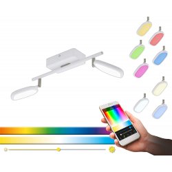 LED спот EGLO CONNECT PALOMBARE-C 2x5W RGB + 3-white 2x600Lm IP20 димируем + дистанционно управление бял