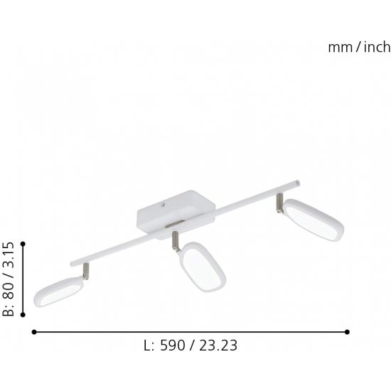 LED спот EGLO CONNECT PALOMBARE-C 3x5W RGB + 3-white 3x600Lm IP20 димируем + дистанционно управление бял