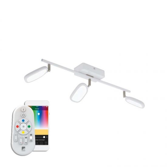 LED спот EGLO CONNECT PALOMBARE-C 3x5W RGB + 3-white 3x600Lm IP20 димируем + дистанционно управление бял