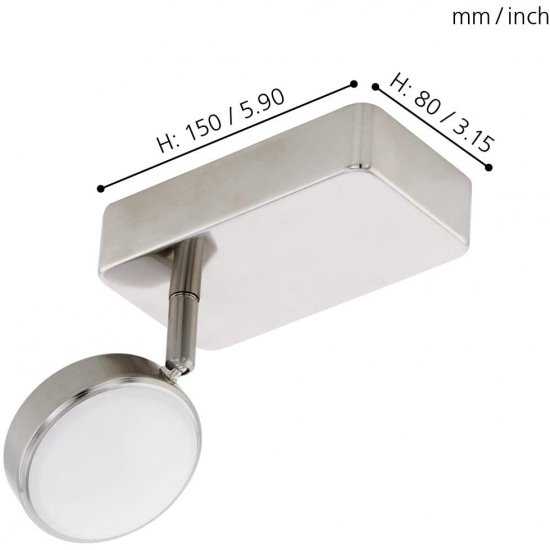 LED спот EGLO CONNECT CORROPOLI-C 1x5W RGB + 3-white 1x600Lm IP20 димируем + дистанционно управление мат хром + бяло