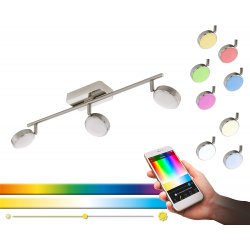 LED спот EGLO CONNECT CORROPOLI-C 3x5W RGB + 3-white 3x600Lm IP20 димируем + дистанционно управление мат хром + бяло