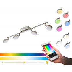 LED спот EGLO CONNECT CORROPOLI-C 4x5W RGB + 3-white 4x600Lm IP20 димируем + дистанционно управление мат хром + бяло
