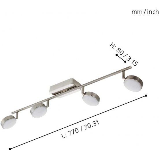 LED спот EGLO CONNECT CORROPOLI-C 4x5W RGB + 3-white 4x600Lm IP20 димируем + дистанционно управление мат хром + бяло