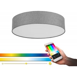 LED плафон EGLO CONNECT ROMAO-C 33W RGB + 3-white 3500Lm IP20 димируем + дистанционно управление сиво + бяло