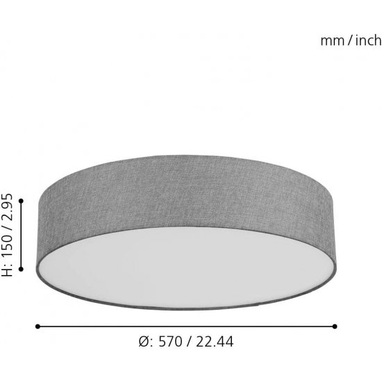 LED плафон EGLO CONNECT ROMAO-C 33W RGB + 3-white 3500Lm IP20 димируем + дистанционно управление сиво + бяло