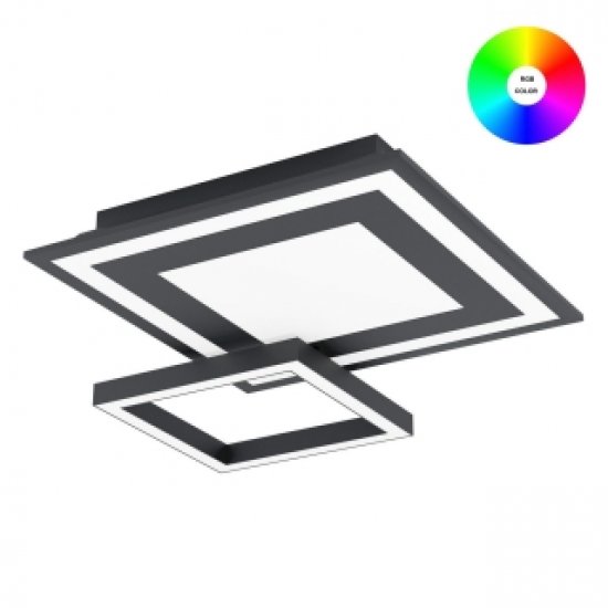 LED плафон EGLO CONNECT SAVATARILA-C 20W RGB + 3-white 2750Lm IP20 димируем черен