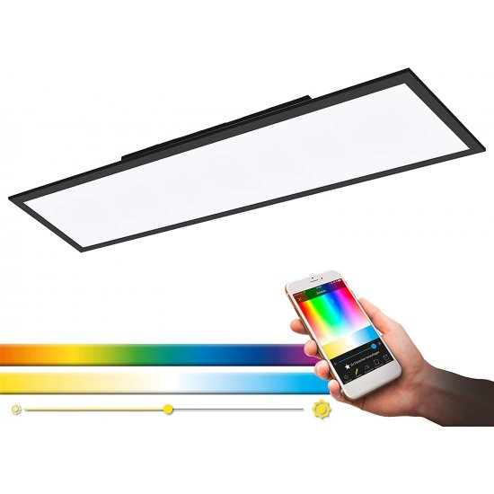 LED плафон EGLO CONNECT SALOBRENA-C 34W RGB + 3-white 4300Lm IP20 димируем черен