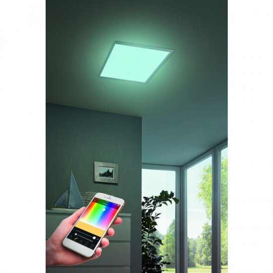 LED плафон EGLO CONNECT SALOBRENA-C 30х30см 16W RGB + 3-white 2000Lm IP20 димируем бял + дистанционно управление