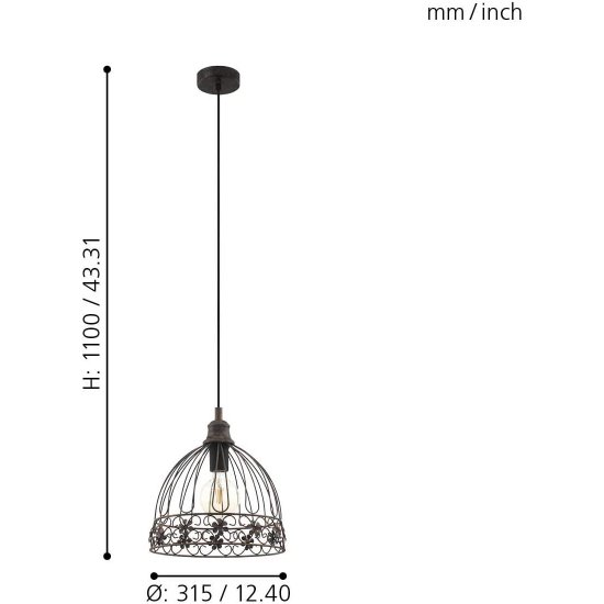 Пендел ETHNO ELEGANCE SUMMERHALL E27 max 60W IP20 антично меден