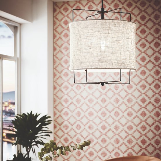 Пендел ETHNO ELEGANCE BRIDEKIRK E27 max 40W IP20 черно + бежово