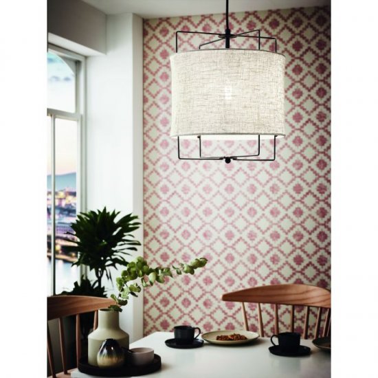 Пендел ETHNO ELEGANCE BRIDEKIRK E27 max 40W IP20 черно + бежово