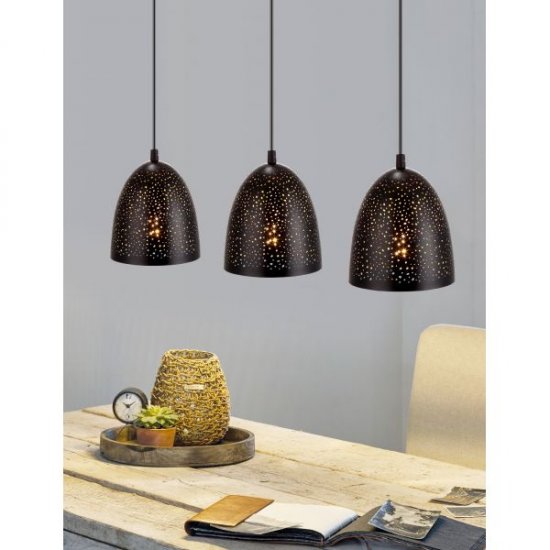 Пендел ETHNO ELEGANCE SAFI 3xE27 max 3x60W IP20 кафяво + златно