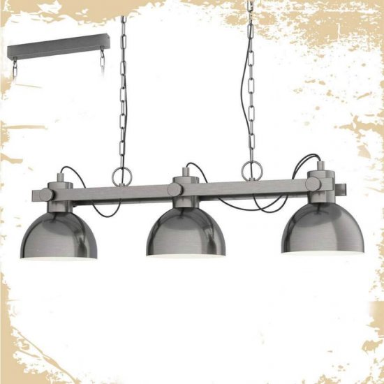 Пендел INDUSTRIAL LUBENHAM 1 3хE27 max 3х28W IP20 античен никел + крем