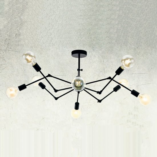 Полилей INDUSTRIAL EXMOOR 8хE27 max 8х60W IP20 мат черен