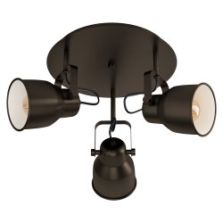 Спот INDUSTRIAL MITCHLEY 3хE27 max 3х40W IP20 тъмен бронз + крем кръг