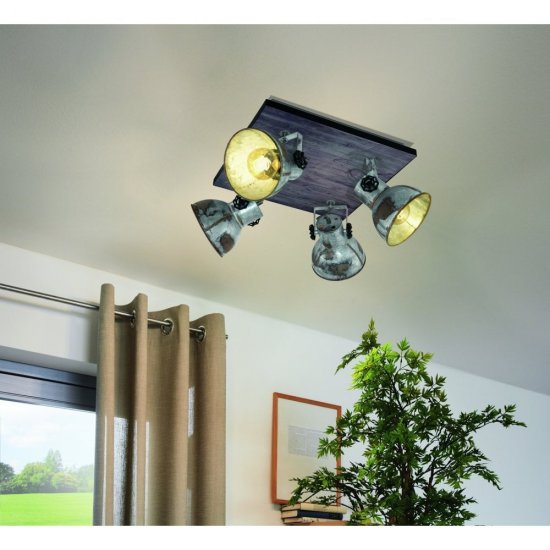 Спот INDUSTRIAL BARNSTAPLE 4хE27 max 4х40W IP20 износен ефект