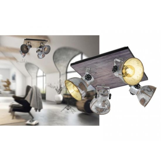 Спот INDUSTRIAL BARNSTAPLE 4хE27 max 4х40W IP20 износен ефект