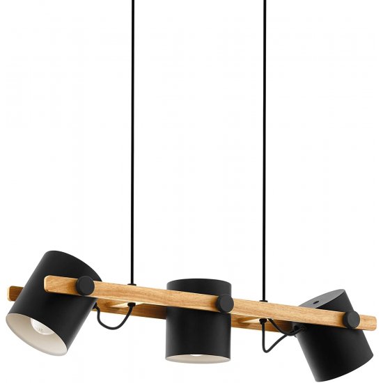 Полилей LOFT HORNWOOD 3хE27 max 3х60W IP20 черно + крем + кафяво дърво