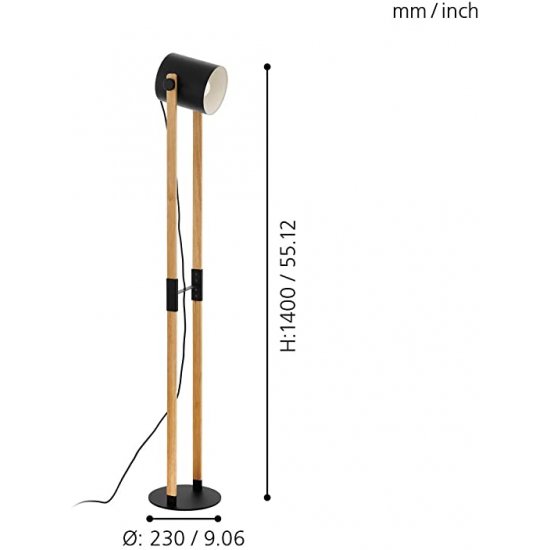 Лампион LOFT HORNWOOD E27 max 28W IP20 черно + крем + кафяво дърво