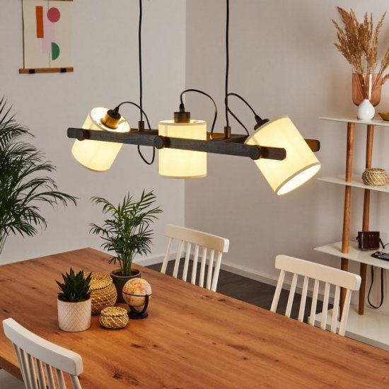 Лампион LOFT HORNWOOD 1 E27 max 28W IP20 черно + бял текстил