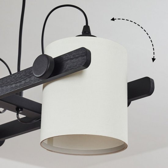 Аплик LOFT HORNWOOD E27 max 28W IP20 черно + бял текстил