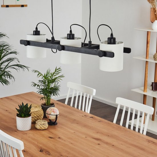 Лампион LOFT HORNWOOD 1 E27 max 28W IP20 черно + бял текстил