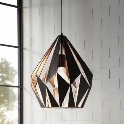 Пендел LOFT CARLTON 1 E27 max 60W IP20 ф38 черно + медено