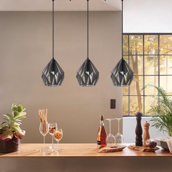 Пендел LOFT CARLTON 1 E27 max 60W IP20 ф20 черно + медено