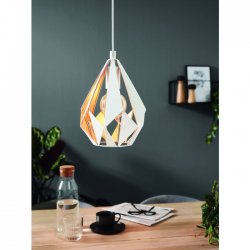 Пендел LOFT CARLTON 1 E27 max 60W IP20 ф20 бяло + златисто