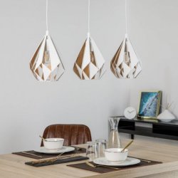 Пендел LOFT CARLTON 1 3хE27 max 3х60W IP20 ф20 бяло + златисто
