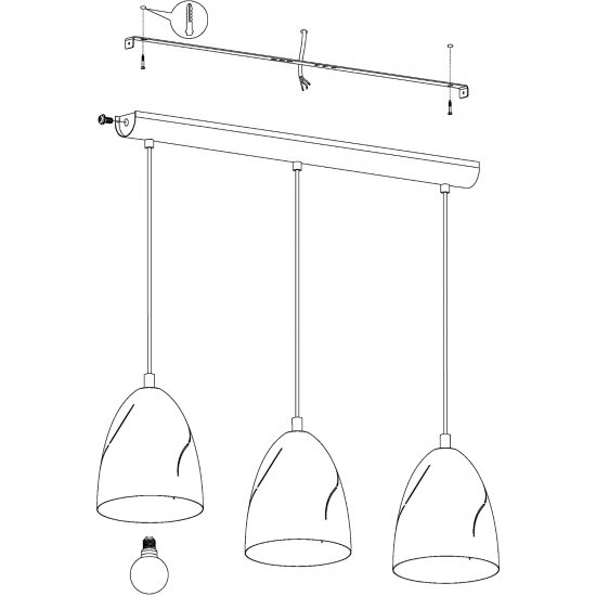 Пендел LOFT HUNNINGHAM 3xE27 max 3x60W IP20 черeн + златно