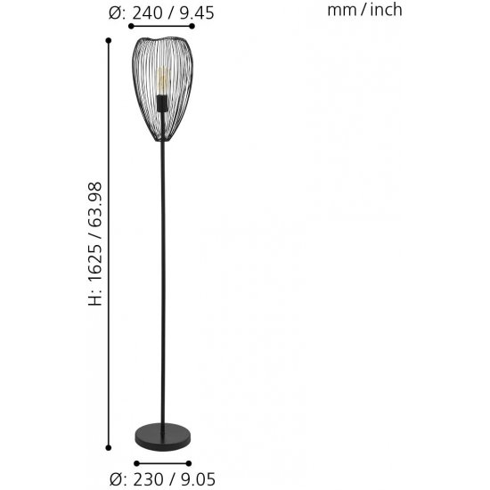 Лампион LOFT CLEVEDON E27 max 60W IP20 черен